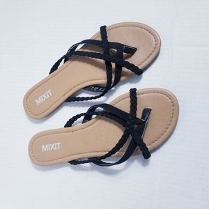 MIXIT DRESSY SANDAL BLACK AND BROWN SIZE 6 LIKE NEW